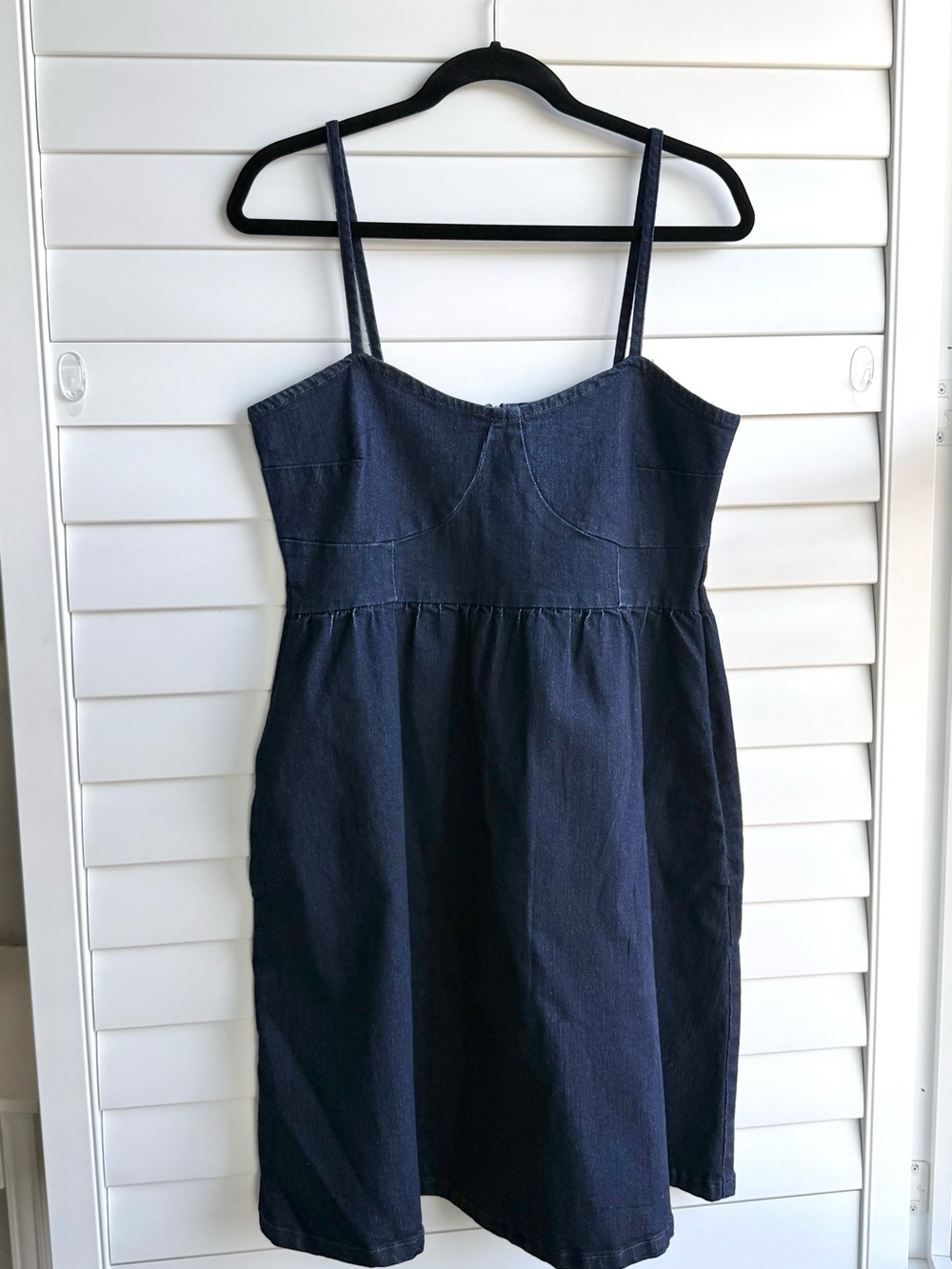 VENUS Navy Denim Fit and Flare Dress | Size L